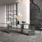 Glass Top Dining Table Rectangle Dining Table with Stainless Steel Base