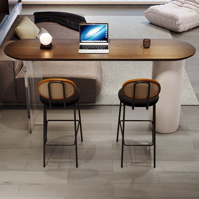 Moderne stijl ovale balk tabel 1/2/3 stuks houten balktafel ingesteld voor keuken