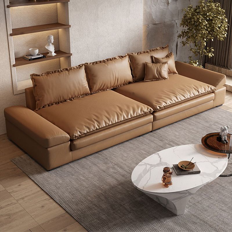 Cuscini marroni scuri contemporanei sedute a braccio quadrato standard