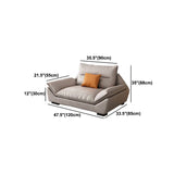 Faux Leather Modern Flared Arm Sofa Standard Sofa for Living Room, Apartment