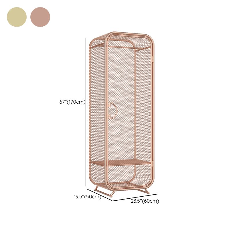 Bedroom Metal Wardrobe Cabinet Industrial Storage Cabinet with Garment Rod