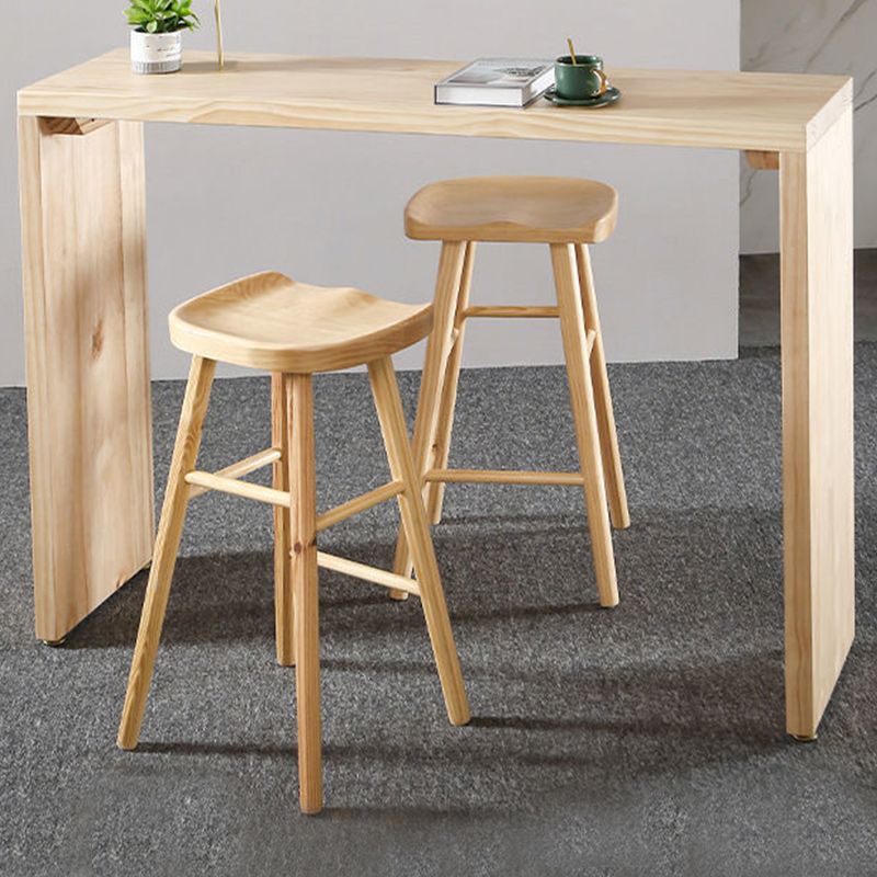 Rectangle Pine Wood Counter Table Contemporary Bar Table for Dining Room Clearhalo 'Bar Furniture' 'Bar Tables' 'bar_tables' 'furn' 'furn_bar_tables' 'Furniture' 'Kitchen & Dining Furniture' 1200x1200_5d6f6a92-3ab5-4b01-82a6-0cd600535c7a