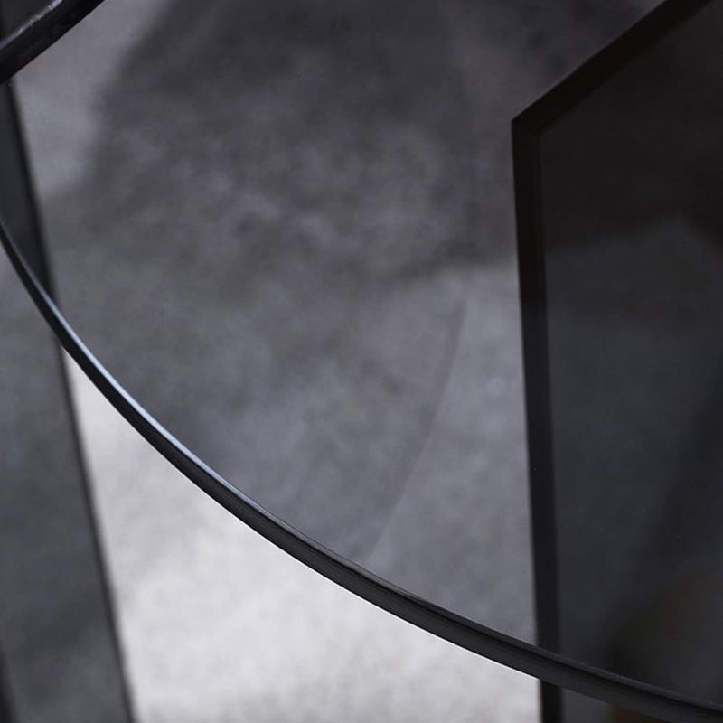 Living Room End Table Modernistic Round Abstract Glass Side Table