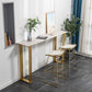 Glam Marble Counter Table with Rectangle Table Top Sled Table - 41.3" H Clearhalo 'Bar Furniture' 'Bar Tables' 'bar_tables' 'furn' 'furn_bar_tables' 'Furniture' 'furniture_bar_tables' 'Kitchen & Dining Furniture' 1200x1200_5d70bbcd-261f-4bad-b14e-5bac77c344de