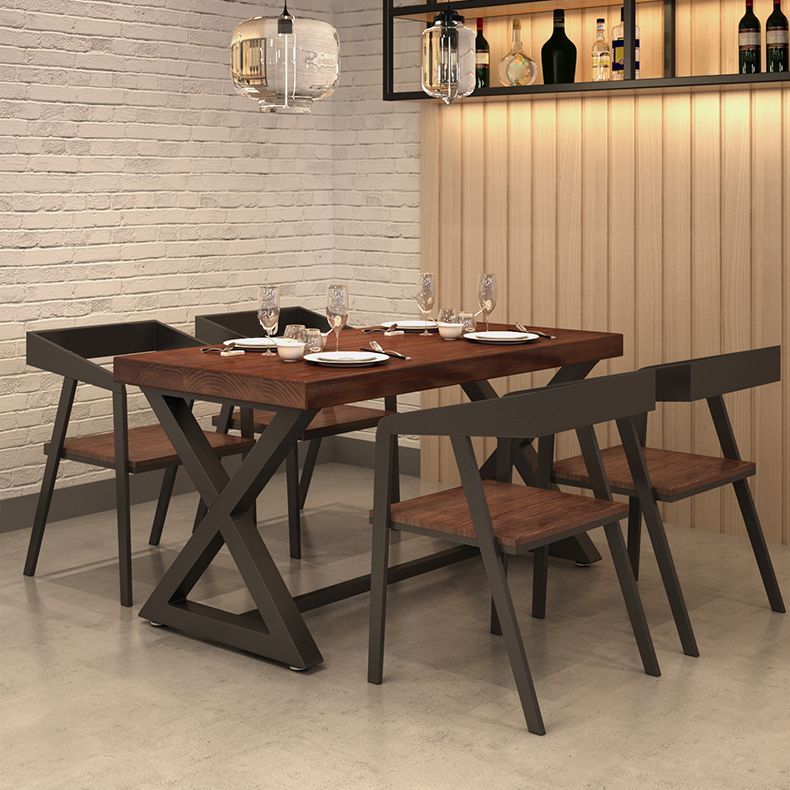 Industrial Pine Wood Table for Restaurant Rectangle Dining Table with Trestle Base Clearhalo ' dining_table' 'Dining Tables & Seating' 'Dining Tables' 'furn' 'furn_dining_table' 'Furniture' 'furniture_dining_table' 'Kitchen & Dining Furniture' 'kitchen&dining_furn' 'kitchen' 'kitchen_dining_table' 1200x1200_5d725b82-22c0-48e3-ab2a-41f6f35bd546