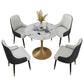 Glam Faux Marble Dining Table Set Round 1/2/4/5 Pieces Dining Set Clearhalo 'Dining Room Sets' 'Dining Tables & Seating' 'dining_room_set' 'furn' 'furn_dining_room_set' 'Furniture' 'Kitchen & Dining Furniture' 1200x1200_5d7298c1-adac-4840-bff8-537b27bc2fa8