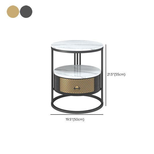 Modern Accent Table Nightstand Open Storage Nightstand with Drawer Clearhalo 'Bedroom Furniture' 'furn' 'furn_night_stand' 'Furniture' 'night_stand' 'Nightstands' 1200x1200_5d7427d5-dbf9-431e-bda7-2824cc8f23e7