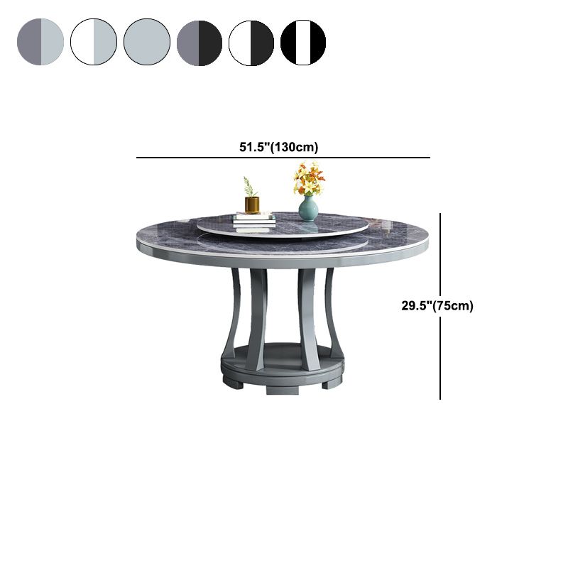Round Stone Turntable Table Minimalist Furniture with Pedestal Base Clearhalo 'Dining Tables & Seating' 'Dining Tables' 'dining_table' 'furn' 'furn_dining_table' 'Furniture' 'Kitchen & Dining Furniture' 1200x1200_5d74667e-ca23-4fbd-a9f1-4e2ca632b540