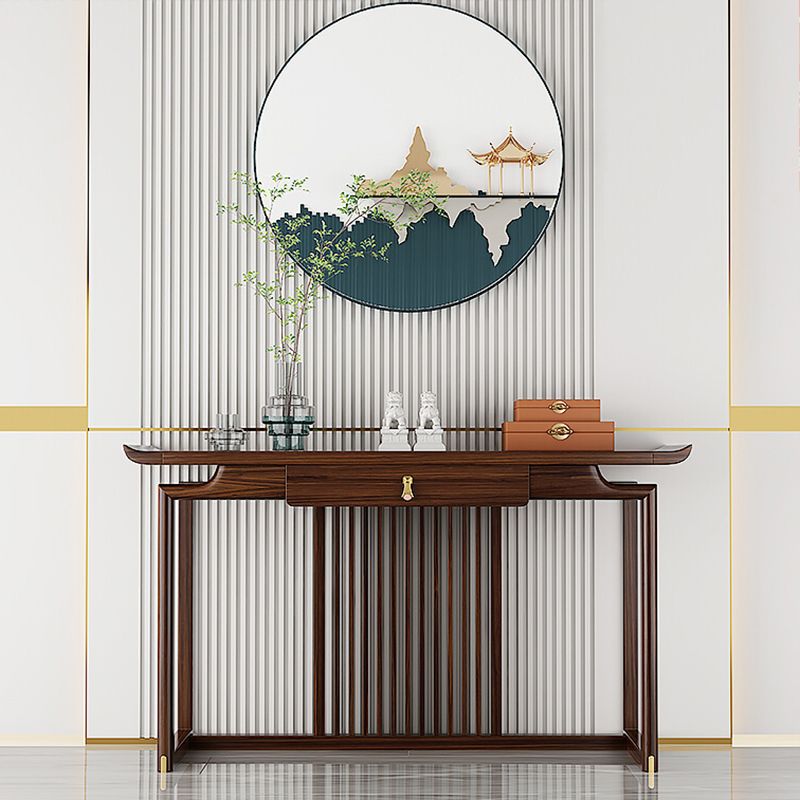 Tavolo da console contemporanea a forma di rettangolo tavolo da divano console in legno marrone