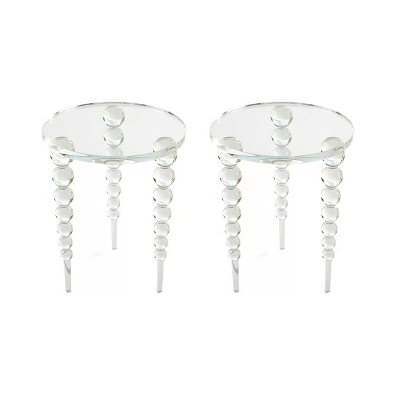 Glam 19.68" Tall 3 Legs End Table Round Acrylic Top Side Table