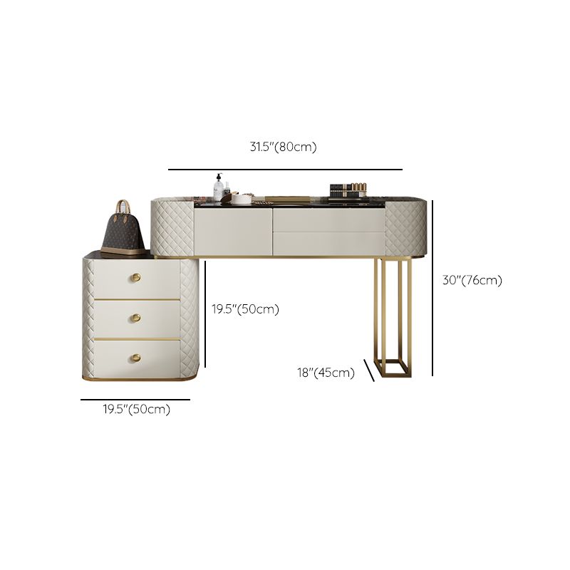 White Mirrored Make-up Vanity Glass Top Dressing Table Stool Set Clearhalo 'Bedroom Furniture' 'furn' 'furn_makeup_vanities' 'Furniture' 'Makeup Vanities' 'makeup_vanities' 1200x1200_5d75ba42-cbc9-4bbd-8c90-e4b065388e04