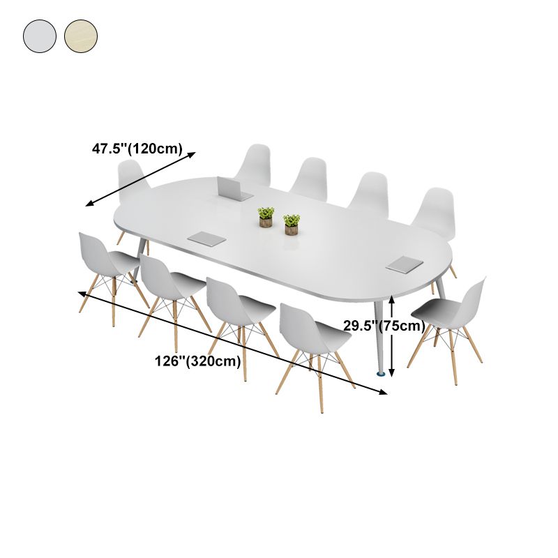 Modern Style Oval Writing Desk Wooden Parsons Base Office Desk Clearhalo 'furn' 'furn_office_desk' 'Furniture' 'furniture_office_desk' 'Office Desks' 'Office Furniture' 'office_desk' 1200x1200_5d7663af-7e0a-42a6-bc75-da750b0e4d57