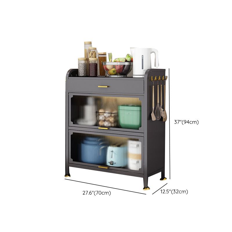 Black Metal Dining Server Contemporary Buffet Server for Kitchen Clearhalo 'buffet_sideboard' 'Buffets & Sideboards' 'furn' 'furn_buffet_sideboard' 'Furniture' 'Kitchen & Dining Furniture' 1200x1200_5d780c03-12ea-4d43-909f-57078a2c1554