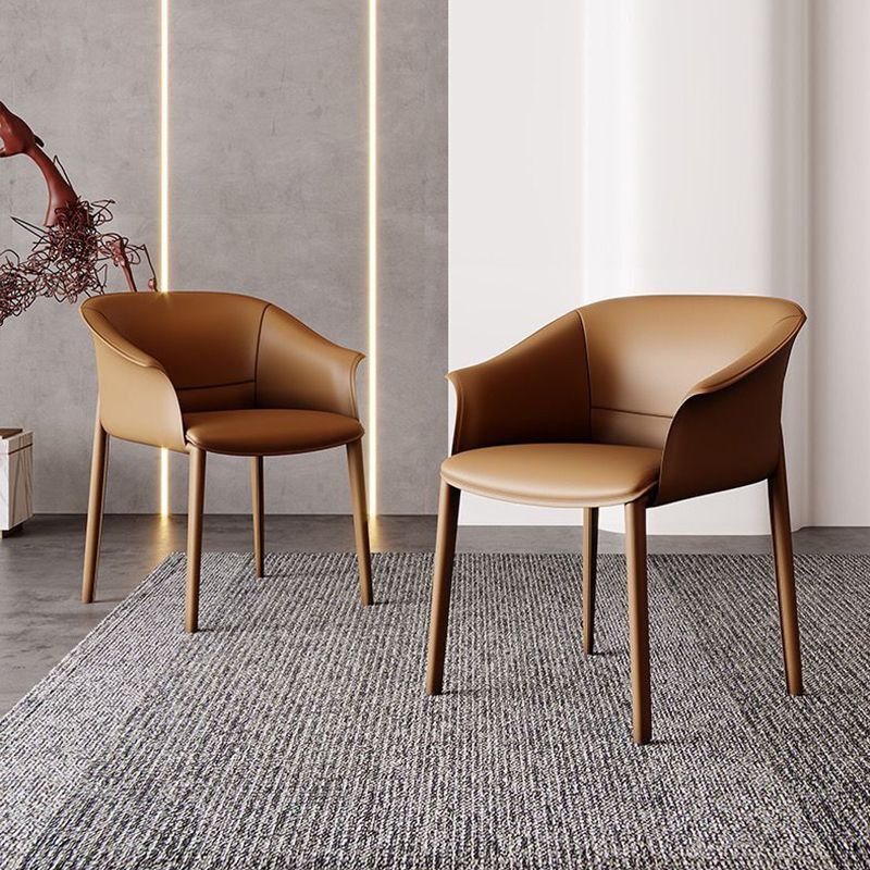 Sillas de comedor de brazo de cuero sinté