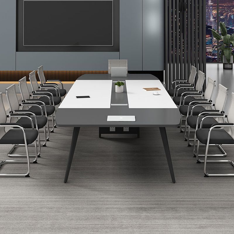 Escritorio de escritura de madera de estilo industrial escritorio de gestión de cables de la oficina para la oficina