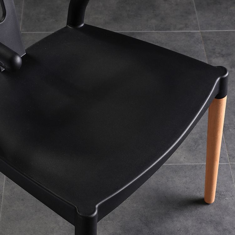 Modern Beech Wishbone Arm Chair Matte Finish Plastic Dining Chair Clearhalo ' kitchen&dining_furn' 'Dining Chairs' 'Dining Tables & Seating' 'dining_chair' 'Furniture' 'furniture_dining_chair' 'Kitchen & Dining Furniture' 'kitchen' 1200x1200_5d798d0c-21fe-4f25-9fab-68215b3dcd25