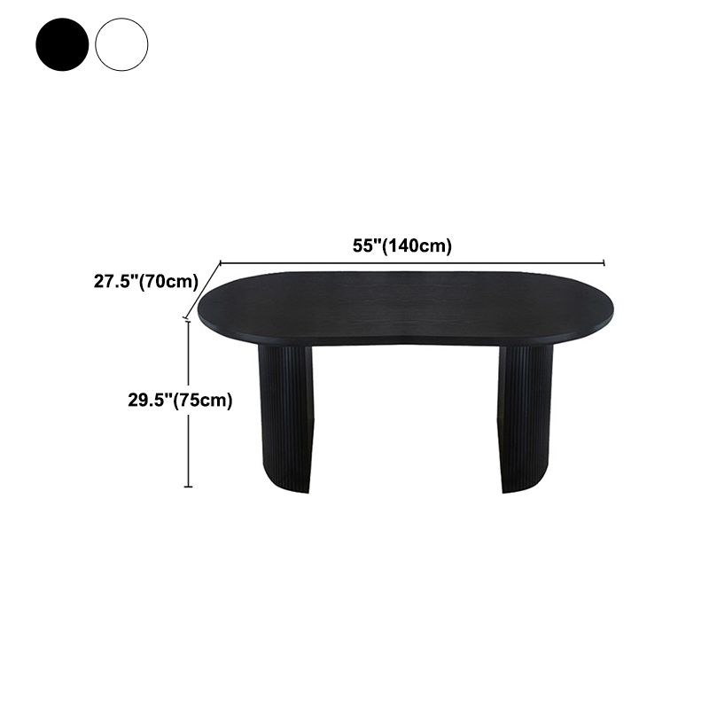 Oval Dining Table Contemporary Dining Table with Sled Base in Black Clearhalo 'Dining Tables & Seating' 'Dining Tables' 'dining_table' 'furn' 'furn_dining_table' 'Furniture' 'Kitchen & Dining Furniture' 1200x1200_5d79ba30-68a6-45d8-b08b-d08b567698f8