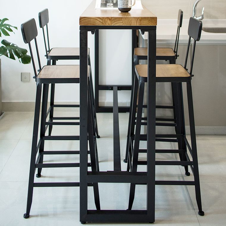 Modern 1/2/5 stuks vaste houten pubtafel set rechthoekige tegen tafel voor eetkamer