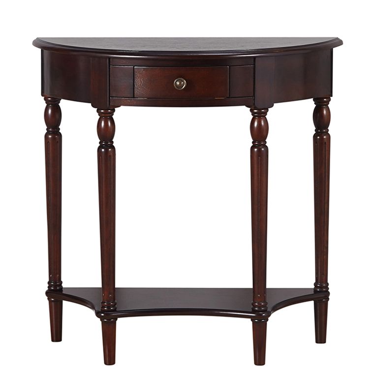 Tavolo da console in legno gommoso Tavolo accento in legno con cassetto e scaffale