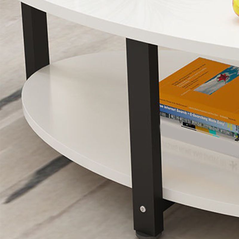 Solid Wood 4 Legs Coffee Table Modern Oval Coffee Table with Storage Clearhalo 'Coffee & Accent Tables' 'Coffee Tables' 'coffee_tables' 'furn' 'furn_coffee_tables' 'Furniture' 'Living Room Furniture' 1200x1200_5d7e4e62-4496-450a-af07-a217ecb00e31