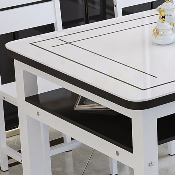 Modern Tempered Glass Desktop Rectangle Dining Table for Dining Room Clearhalo 'Dining Tables & Seating' 'Dining Tables' 'dining_table' 'furn' 'furn_dining_table' 'Furniture' 'Kitchen & Dining Furniture' 1200x1200_5d7fd3e5-c6dd-4625-b56d-1df022cea3c9