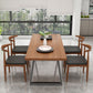 Metal Sled Base Dining Table Modern Solid Wood Top Dining Table in Brown and Black Clearhalo 'Dining Tables & Seating' 'Dining Tables' 'dining_table' 'furn' 'furn_dining_table' 'Furniture' 'furniture_dining_table' 'Kitchen & Dining Furniture' 'kitchen' 'kitchen_dining_table' 1200x1200_5d80848c-3ac7-4872-a099-1d8531ca1908
