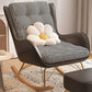 Contemporary Rocking Chair Fabric Upholstered Tufted Wing Chair Back Indoor Rocking Chair