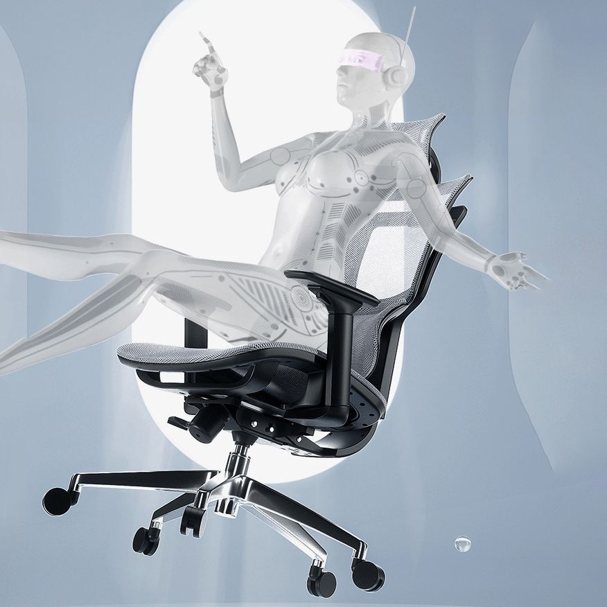Modern Desk Chair Mesh Office Chair Adjustable Chair with Wheels Clearhalo 'furn' 'furn_office_chair' 'Furniture' 'Office Chairs' 'Office Furniture' 'office_chair' 1200x1200_5d8358ae-1598-4440-af08-dd970adfe00f