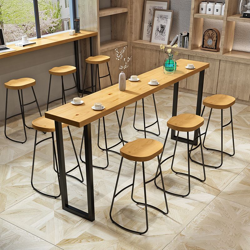 Wood Bar Dining Table Traditional Luxury Rectangle Bar Table with Sled Base Clearhalo 'Bar Furniture' 'Bar Tables' 'bar_tables' 'furn' 'furn_bar_tables' 'Furniture' 'furniture_bar_tables' 'Kitchen & Dining Furniture' 1200x1200_5d8467b2-8b98-4c5c-9333-2faf69df1e5a