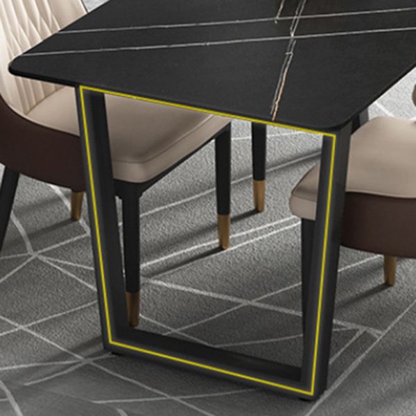 Moderne 1/5 stukken Dinerset rechthoekige stenen eettafel ingesteld voor woonkamer