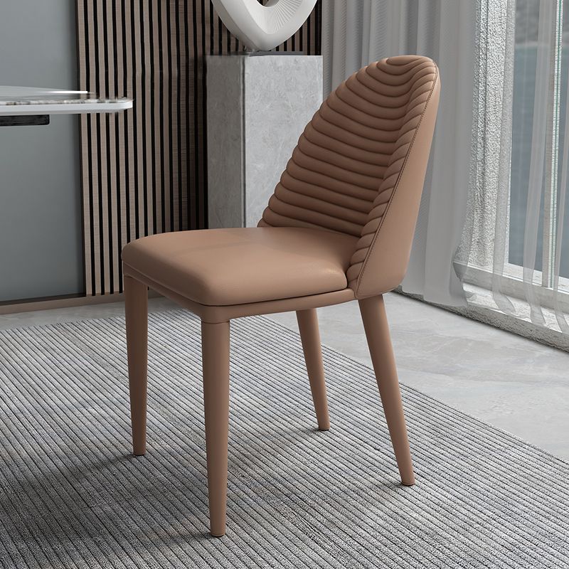 Glam Dining Room Side Chairs Faux Leather Metal Base Armless Chairs Clearhalo 'Dining Chairs' 'Dining Tables & Seating' 'dining_chair' 'furn' 'furn_dining_chair' 'Furniture' 'furniture_dining_chair' 'Kitchen & Dining Furniture' 1200x1200_5d85a869-4b2c-40c4-bded-c6b8edef3a11