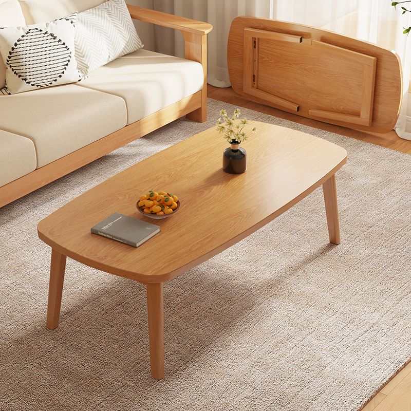 Simple Solid Wood Rectangular Coffee Table 4 Legs Folding Cocktail Table Clearhalo 'Coffee & Accent Tables' 'Coffee Tables' 'coffee_tables' 'furn' 'furn_coffee_tables' 'Furniture' 'Living Room Furniture' 1200x1200_5d85b8c3-8d10-49ea-b877-b6c5cd03bab7