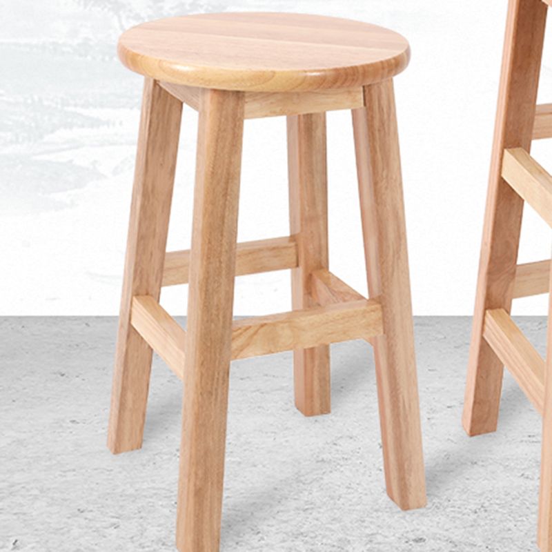 Taburete de bar de estilo moderno, taburete de madera de caucho para comedor