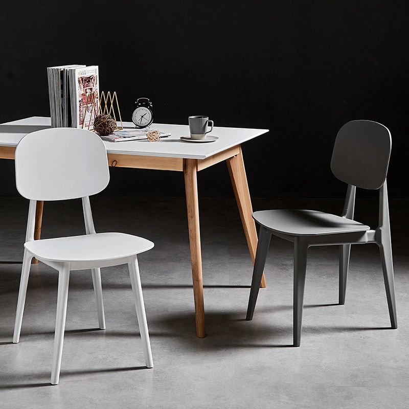 Scandinavian Restaurant Plastic Side Chair Open Back Matte Finish Dining Chair Clearhalo ' kitchen&dining_furn' 'Dining Chairs' 'Dining Tables & Seating' 'dining_chair' 'Furniture' 'furniture_dining_chair' 'Kitchen & Dining Furniture' 'kitchen' 1200x1200_5d888f92-74d6-491a-a581-679cb25df322