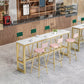 Glam Armless Bar Stool Metal Low Back Barstool with Gold Metal Legs