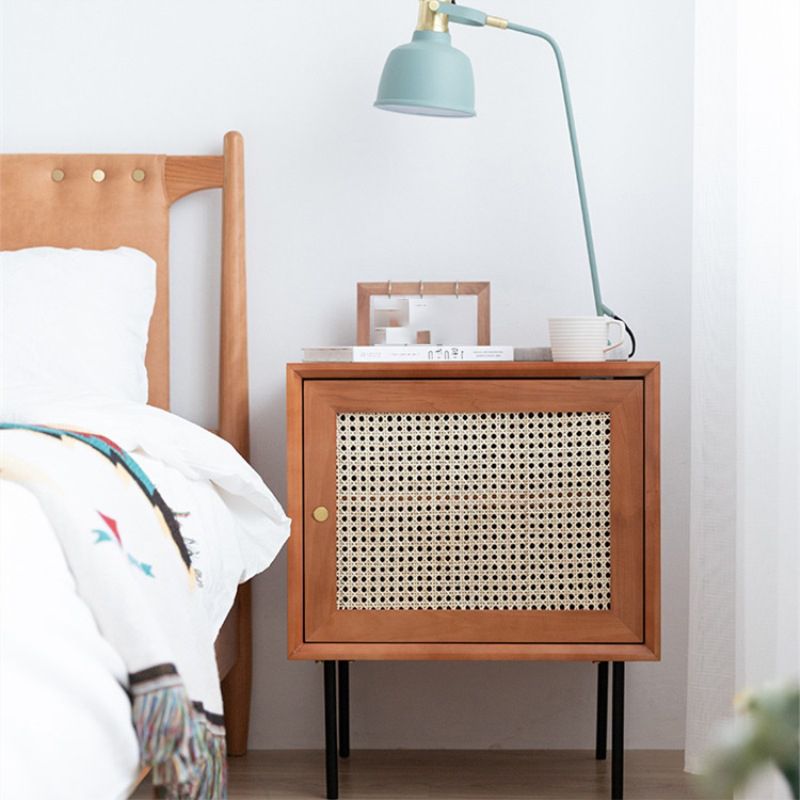 15.75" Tall Rattan Bedside Cabinet Solid Wood Nightstand with 1 Door Clearhalo 'Bedroom Furniture' 'furn' 'furn_night_stand' 'Furniture' 'night_stand' 'Nightstands' 1200x1200_5d8a1a37-9a7a-4ba0-9e97-407288714981