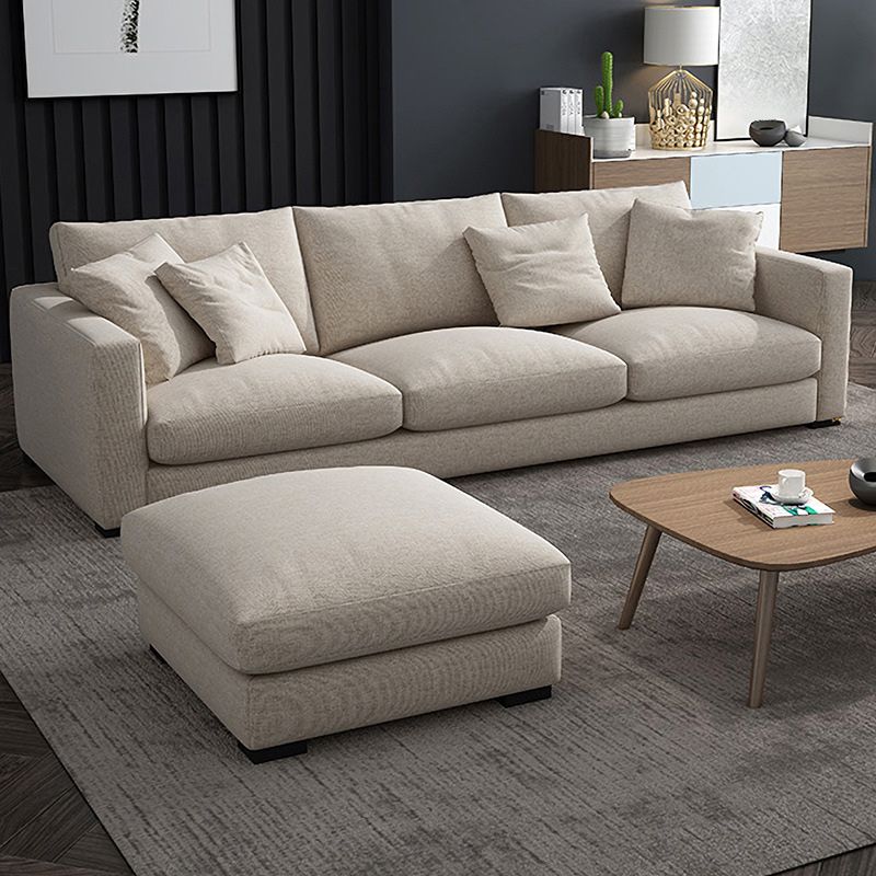 Creamy White Square Arm Contemporary Sofa with Loose Back with Multiple Cushions Clearhalo 'furn' 'furn_sofas' 'Furniture' 'furniture_sofas' 'kitchen' 'kitchen_sofas' 'Living Room Furniture' 'Sofa' 'sofas' 1200x1200_5d8aedfb-b2f3-46e2-9b88-60e20daf43f3