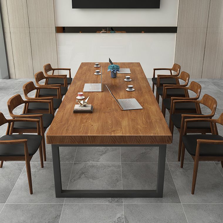 Pine Wood Meeting Table Industrial Rectangle Office Working Table Clearhalo 'furn' 'furn_office_desk' 'Furniture' 'Office Desks' 'Office Furniture' 'office_desk' 1200x1200_5d8bd7ce-3eff-4756-91f8-a8bd232ef0ef