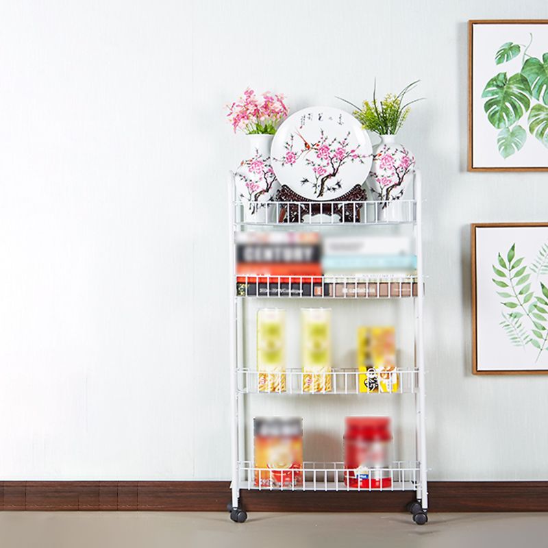 Contemporary Style Metal Geometric Bookcase Open Back Bookcase with Wheels Clearhalo 'Bookcases' 'furn' 'furn_bookcases' 'Furniture' 'furniture_bookcases' 'kitchen' 'kitchen_bookcases' 'Living Room Furniture' 'Office Furniture' 1200x1200_5d8bfd69-45f5-4d2b-b5bb-cebdc9efe339