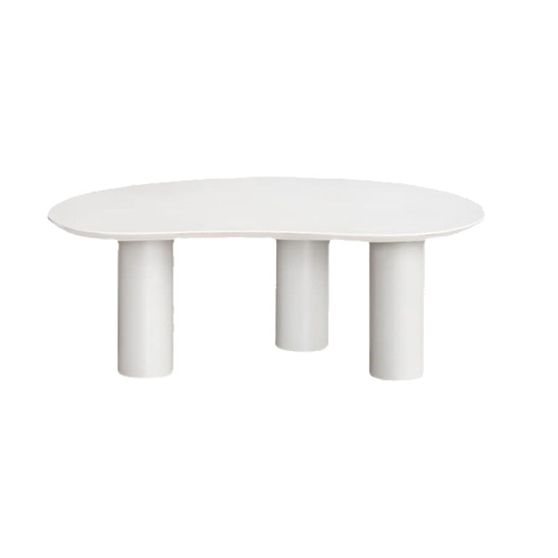 Mesa de centro escandinava de madera y metal Mesa de cóctel con tapa irregular y 3 patas