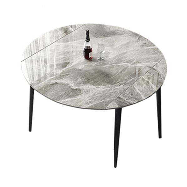 Modern Round Sintered Stone Table Standard Kitchen Dining Table in Gray Clearhalo ' dining_table' 'Dining Tables & Seating' 'Dining Tables' 'furn' 'furn_dining_table' 'Furniture' 'furniture_dining_table' 'Kitchen & Dining Furniture' 'kitchen&dining_furn' 'kitchen' 'kitchen_dining_table' 1200x1200_5d8da0be-9368-4ff1-ae99-6dc31dd8fe5d