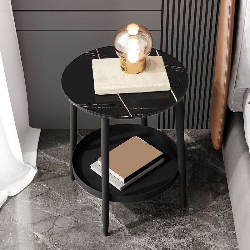 Contemporary Accent Table Nightstand Antique Finish Open Storage Bed Nightstand Clearhalo 'Bedroom Furniture' 'furn' 'furn_night_stand' 'Furniture' 'night_stand' 'Nightstands' 1200x1200_5d8f9c36-97cf-4da8-a0a0-e1c199811518