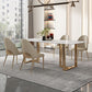 Glam Sintered Stone White Dining Table Rectangle Kitchen Dining Table for Kitchen Clearhalo ' dining_table' 'Dining Tables & Seating' 'Dining Tables' 'furn' 'furn_dining_table' 'Furniture' 'furniture_dining_table' 'Kitchen & Dining Furniture' 'kitchen&dining_furn' 'kitchen' 'kitchen_dining_table' 1200x1200_5d8fe600-bc59-44b6-8060-119586da7d3d