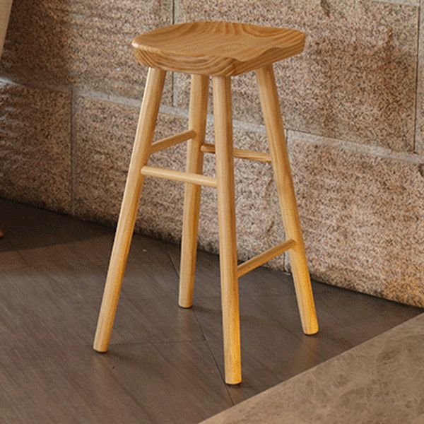 Modern Armless Backless Counter Stool Pine Wood Cafe Bar Stool with Wooden Seat Clearhalo 'Bar Furniture' 'Bar Stools' 'bar_stools' 'furn' 'furn_bar_stools' 'Furniture' 'furniture_bar_stools' 'Kitchen & Dining Furniture' 1200x1200_5d91e0e8-45f3-4dd5-973a-3feb1ea6eae3