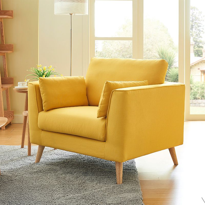 Linen Modern Standard Sofa Loose Back 33"W Square Arm Sofa Sofa Clearhalo 'furn' 'furn_sofas' 'Furniture' 'furniture_sofas' 'Living Room Furniture' 'Sofa' 'sofas' 1200x1200_5d944e78-7b8e-4773-88ac-13b38bdfdde2