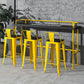 1/4 Pieces Industrial Rectangle Solid Wood Counter Table with High Stools