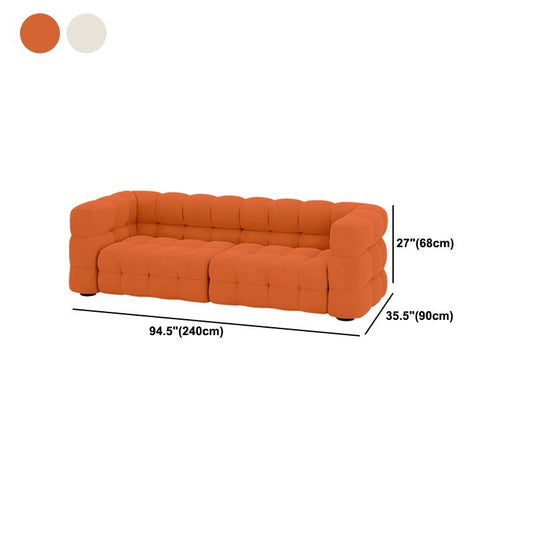 Contemporary 26.77" H Biscuit Back Tuxedo Arm Sofa for Living Room