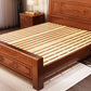 84.65 inch Wide Traditional Bed Frame Rubberwood Panel Bed with Headboard