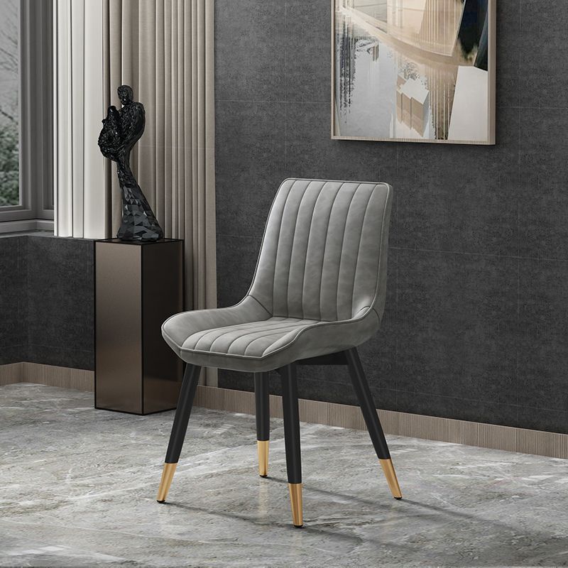 Glam Style Metal Dining Room Chairs Armless PU Leather Chair for Restaurant Clearhalo ' kitchen&dining_furn' 'Dining Chairs' 'Dining Tables & Seating' 'dining_chair' 'furn' 'furn_dining_chair' 'Furniture' 'furniture_dining_chair' 'Kitchen & Dining Furniture' 'kitchen' 1200x1200_5d964ac2-b0fd-4ae7-a195-e8bc01a29591