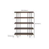 Etagere Open Back Bookshelf Wooden Industrial Bookcase with Shelves Clearhalo 'Bookcases' 'furn' 'furn_bookcases' 'Furniture' 'Office Furniture' 1200x1200_5d9734a6-ca7c-418d-b527-0fe2a95d7680